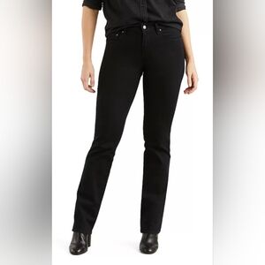 Levi's Women's Straight 505 Jeans, 27 /  30" Length. Black